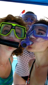 these girls played with their snorkle gear